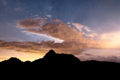 Portrait Sunset Star Mountain Silhouette